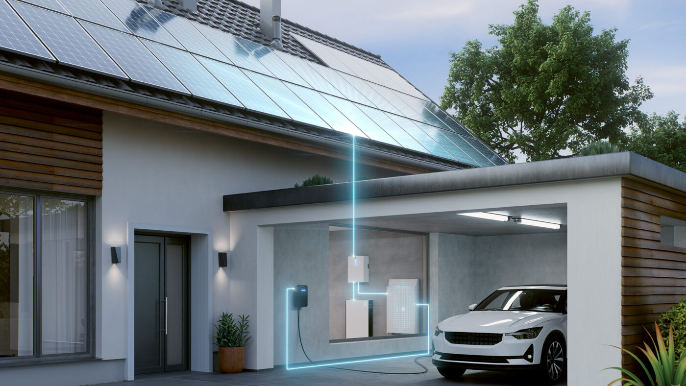 Hager flow R3 Energiesystem: PV-Anlage, Heimspeicher und Wallbox am Einfamilienhaus vernetzt