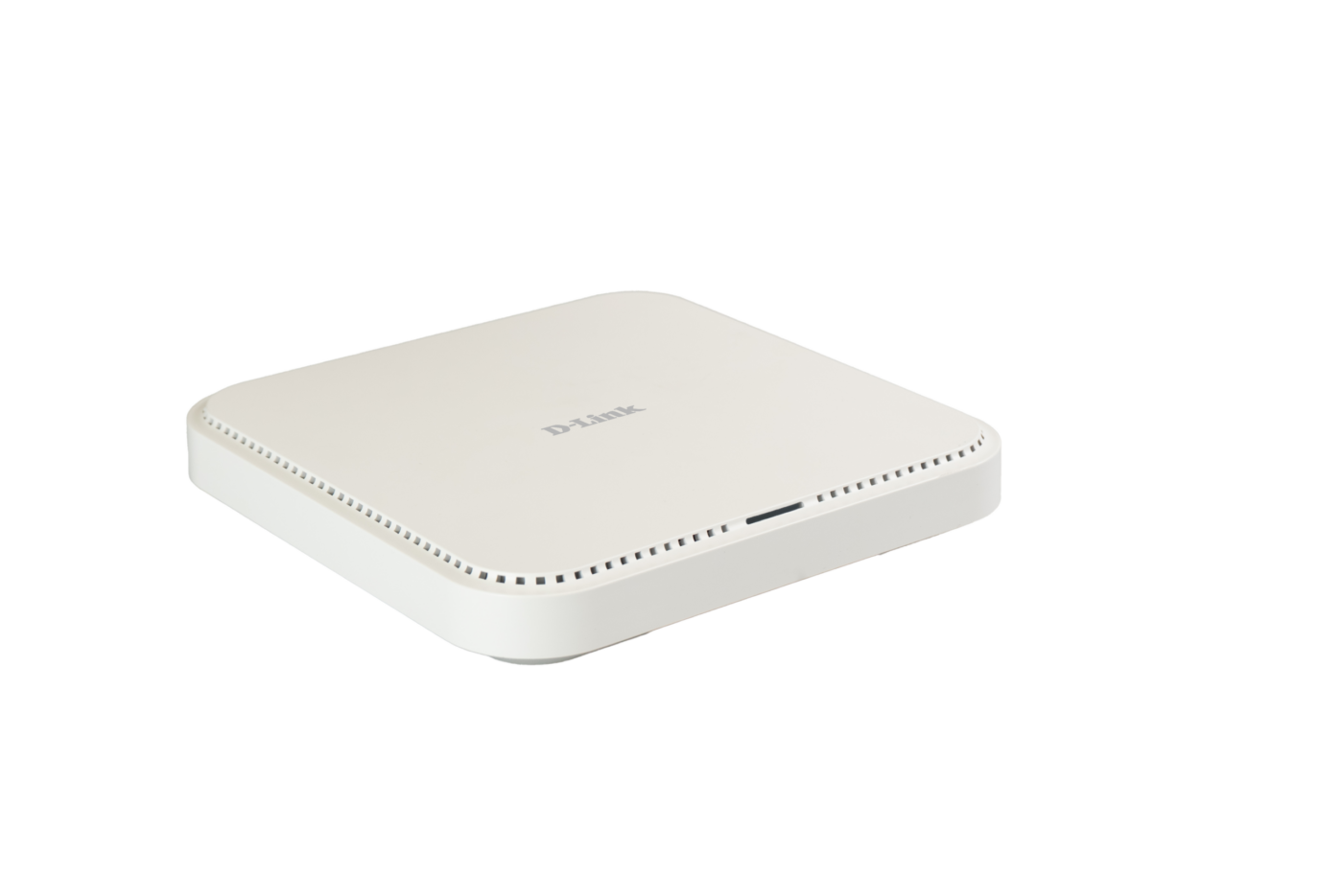 D-Link Nuclias DAP-E3620 WiFi-7-Access-Point in Weiß, schräge Draufsicht
