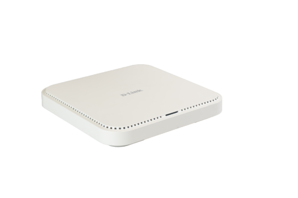 D-Link Nuclias DAP-E3620 WiFi-7-Access-Point in Weiß, schräge Draufsicht