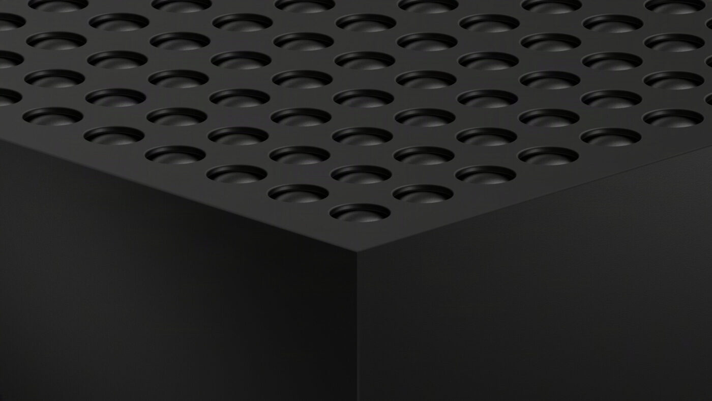 Detailaufnahme des gelochten Gehäuses des Sonos Amp Multi